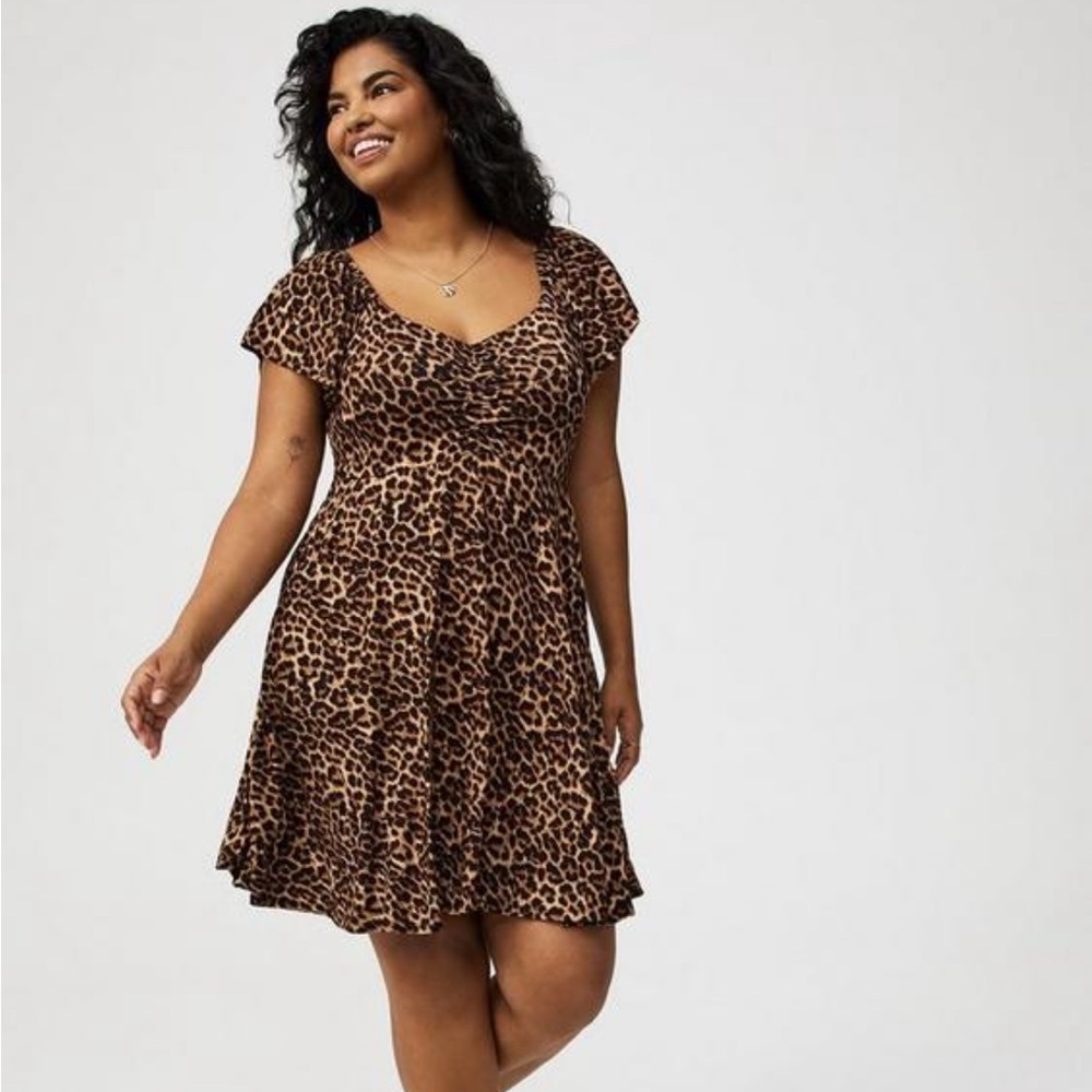 Torrid Brown Animal Print Dress